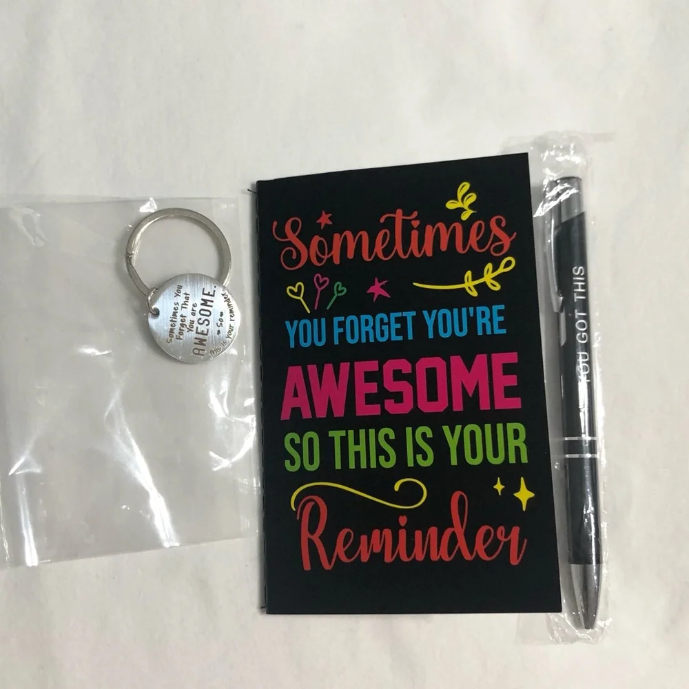 Pen/notebook/keychain Sometimes You forget you are awesome so this is Reminder